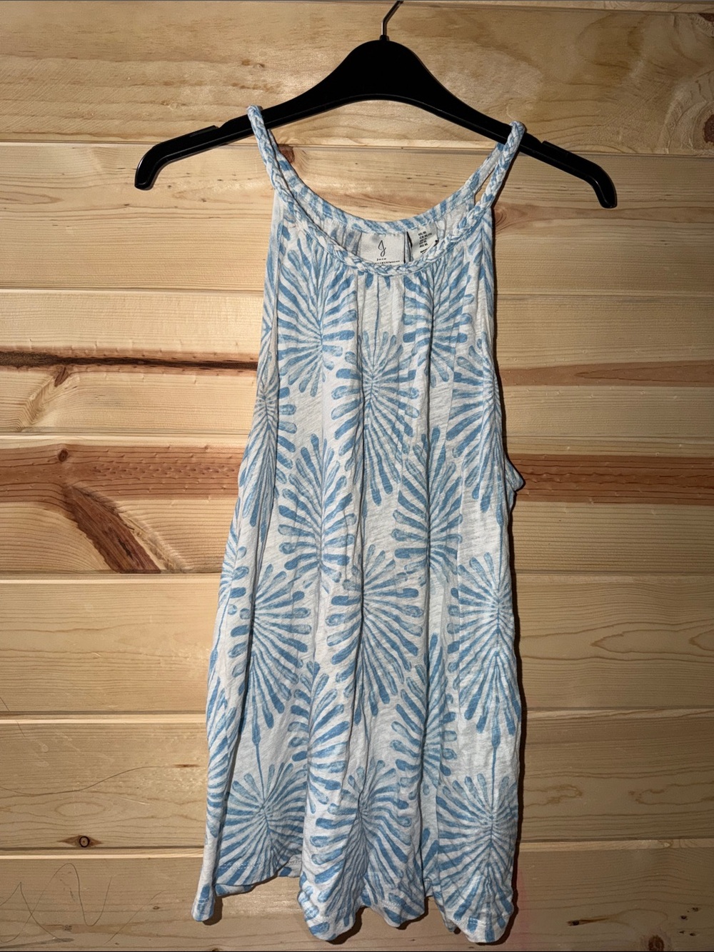 Light Blue Printed Halter Tank